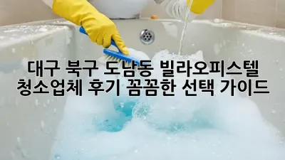 대구 북구 도남동 빌라/오피스텔 청소업체 후기: 꼼꼼한 선택 가이드